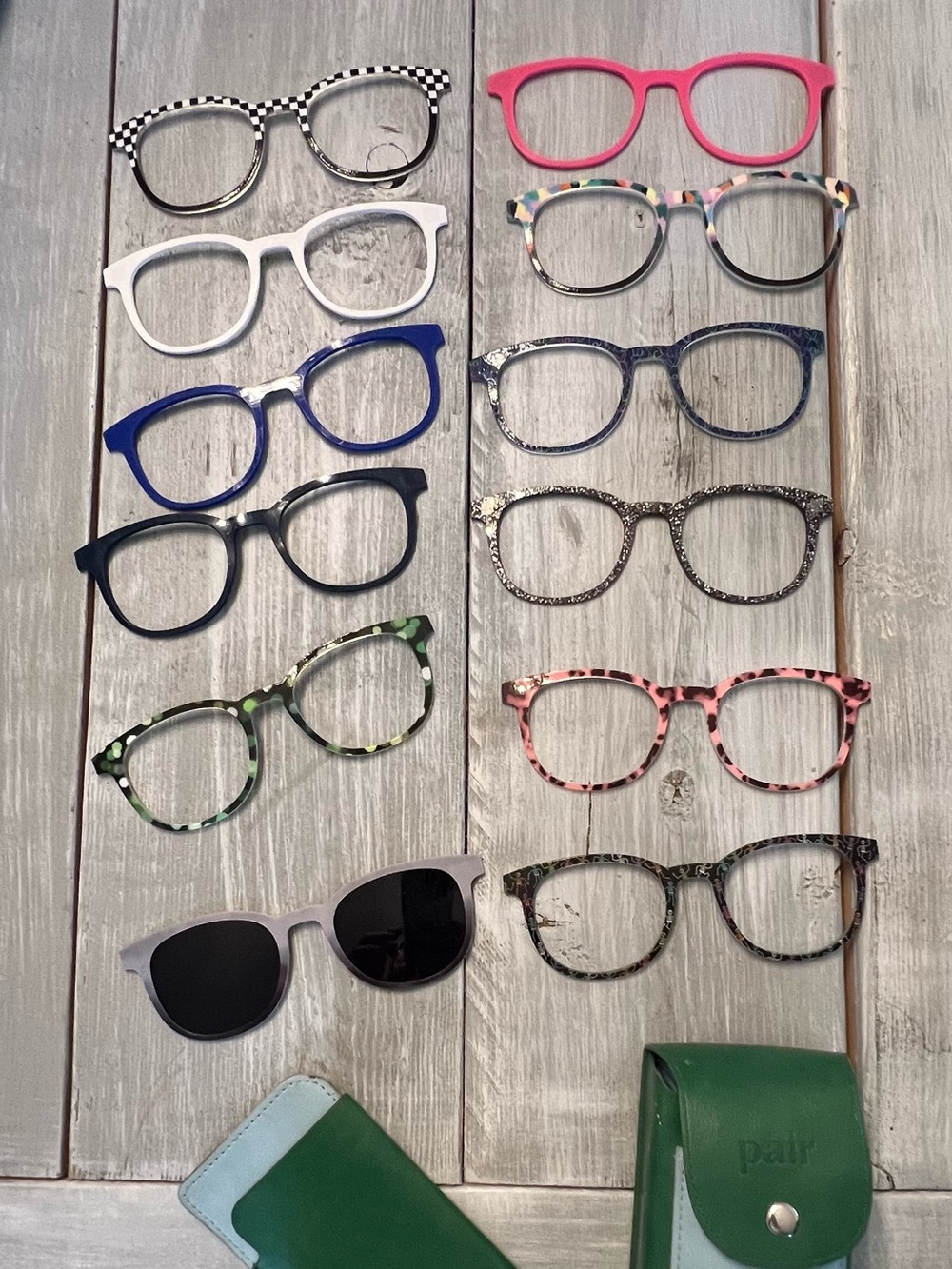 Pair Eyewear Reese frames, toppers, and cases bundle